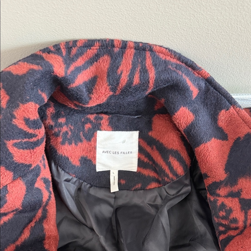 Avec Les Filles Walker Raglan Patterned Women's Coat L - Picture 14 of 16